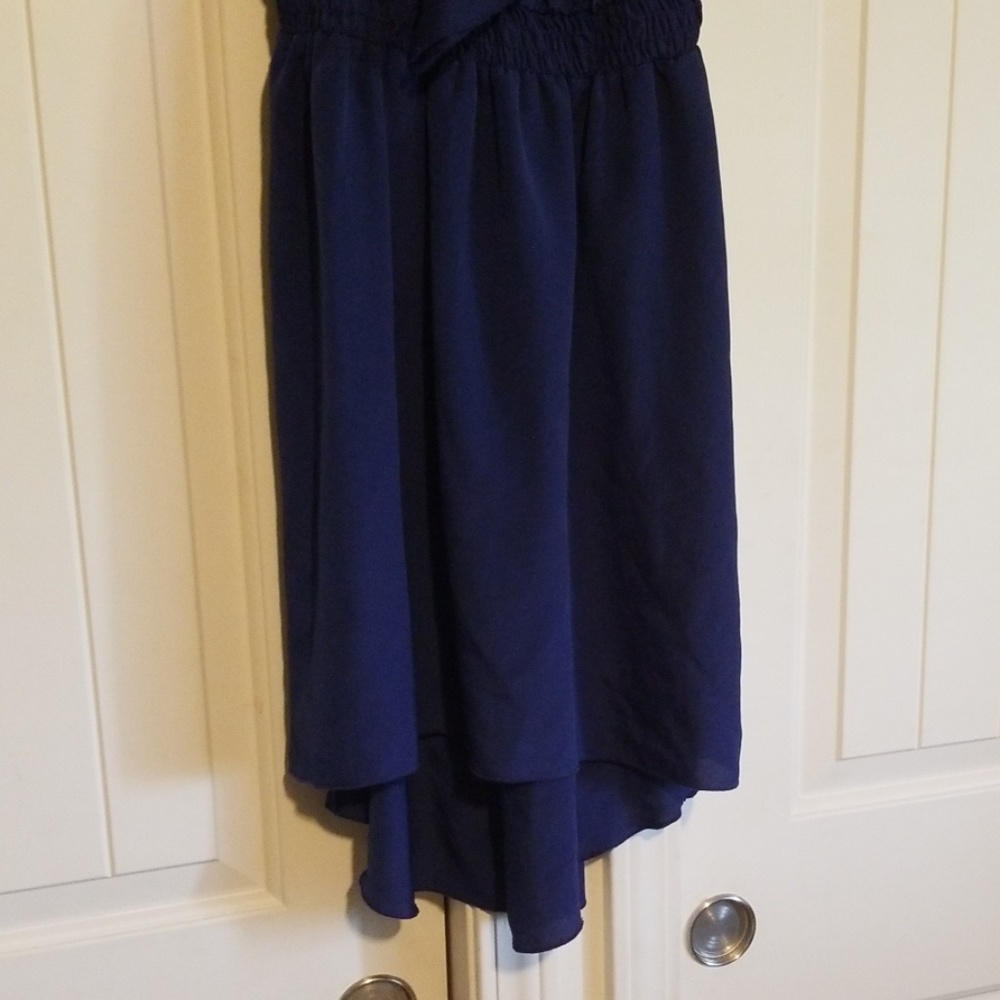 Navy Ruffle Dress - Picture 3 of 4